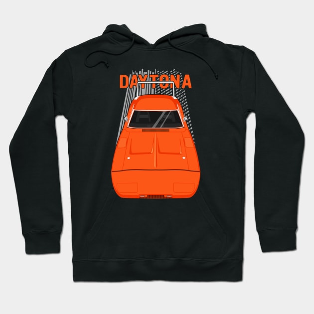 Dodge Charger Daytona 1969 - orange Hoodie by V8social